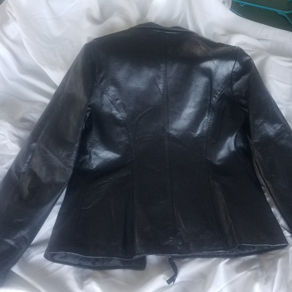 Real Leather Blk Insulated Reversible Jacket Sz S - Picture 3 of 5
